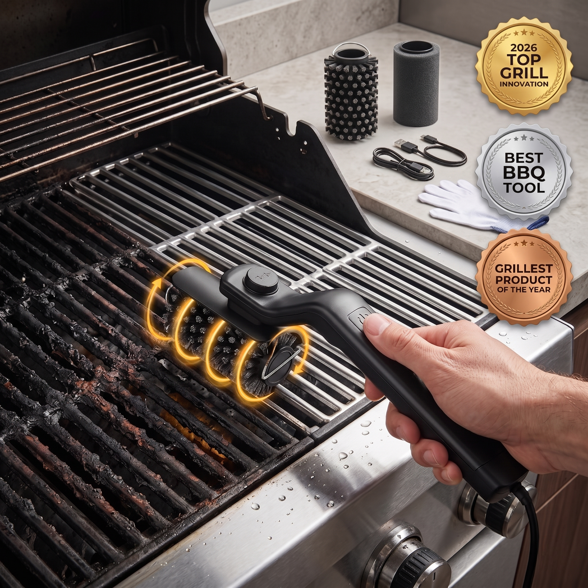 MrGrillmate - Electric BBQ Brush Cleaner
