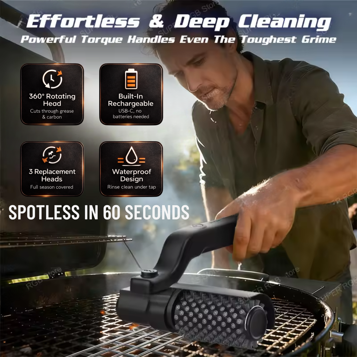 MrGrillmate - Electric BBQ Brush Cleaner